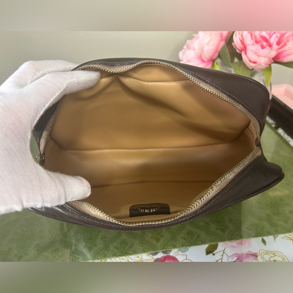 Gucci Vintage Sherry Line Dopp Kit Toiletry Rich Chocolate - Picture 9 of 11
